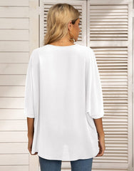 Summer New Women's Bat Sleeve V-neck T-shirt