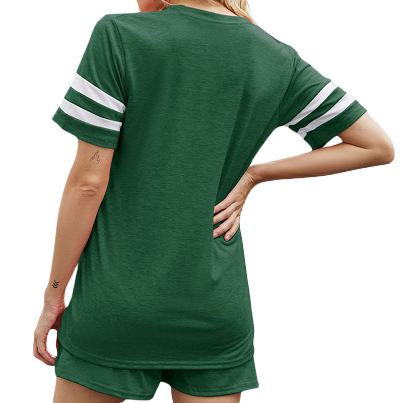 Striped Pocket Casual Two-piece Set