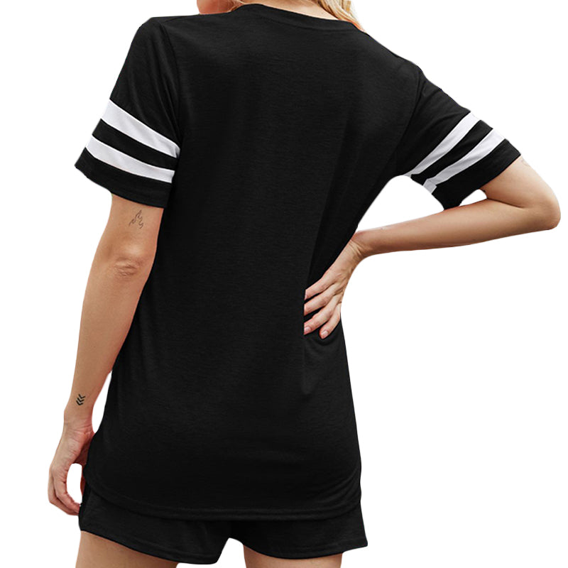 Striped Pocket Casual Two-piece Set
