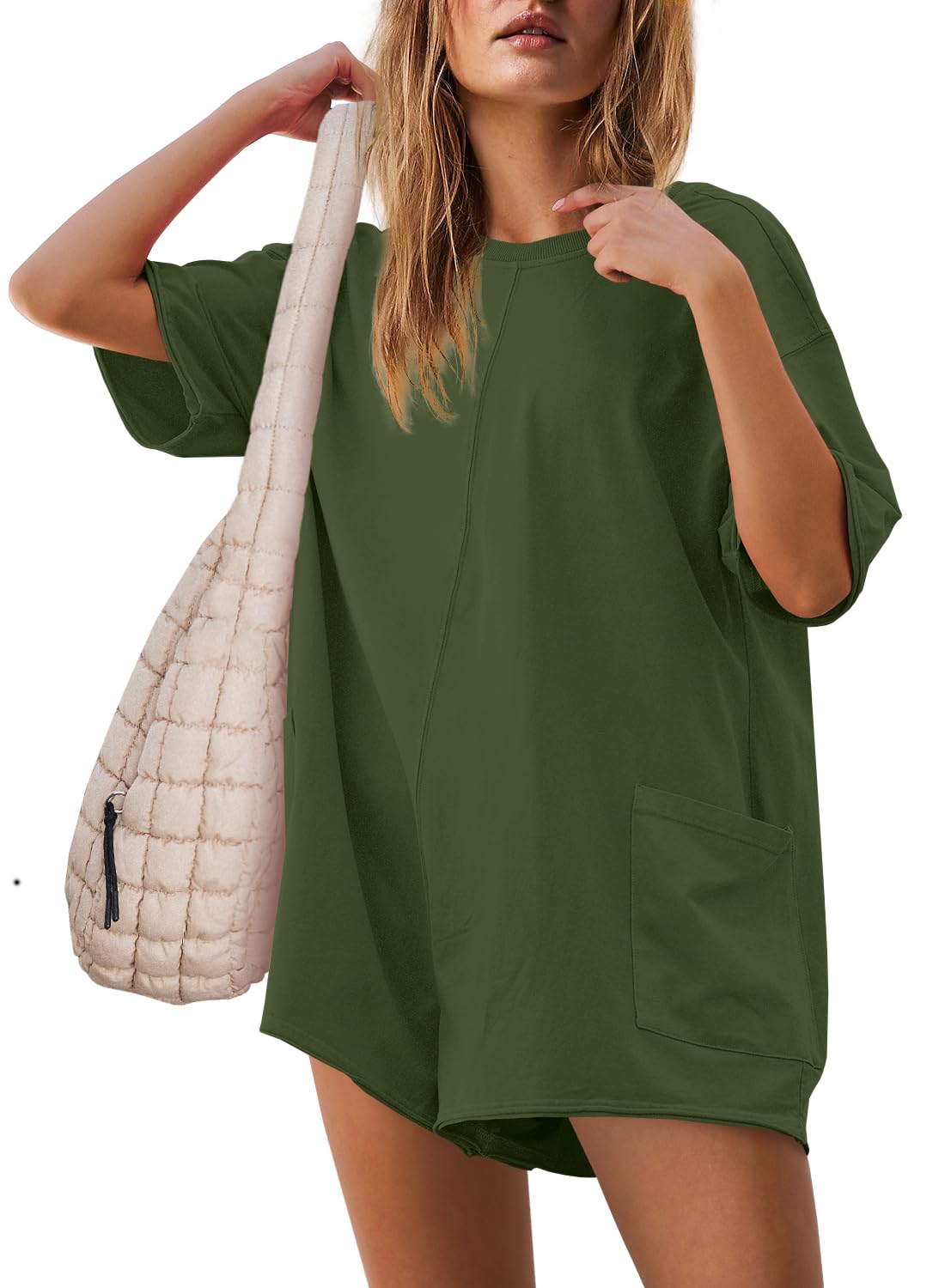 Women's Summer Oversized Reversible Tee Romper