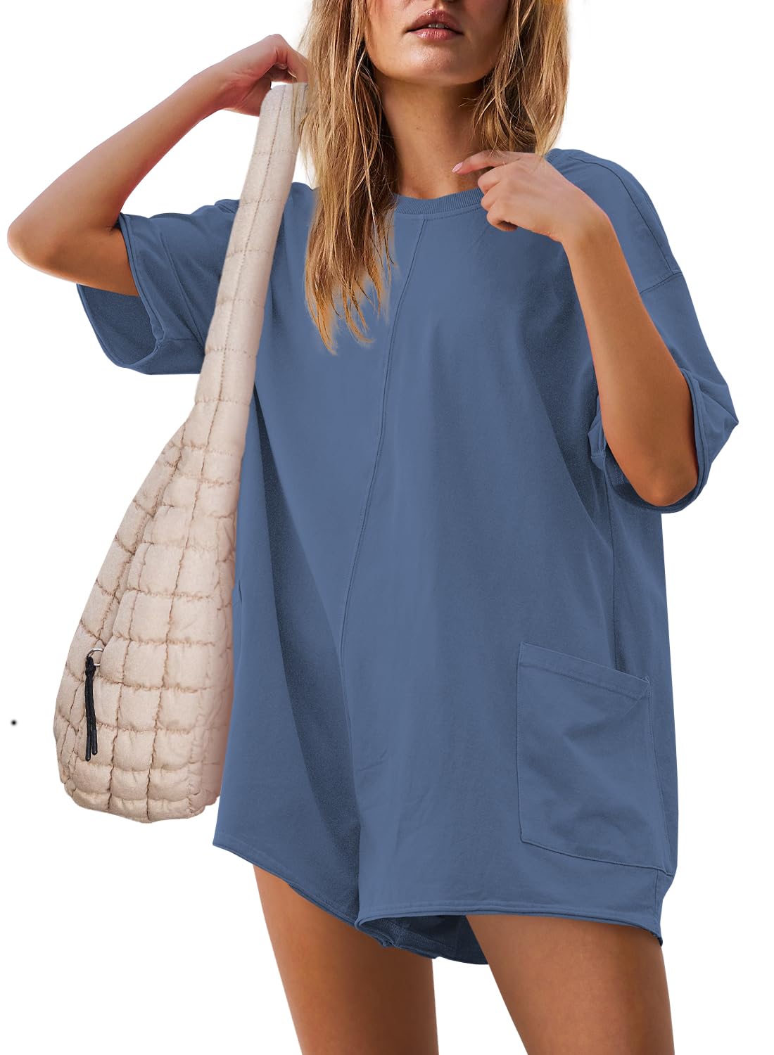 Women's Summer Oversized Reversible Tee Romper