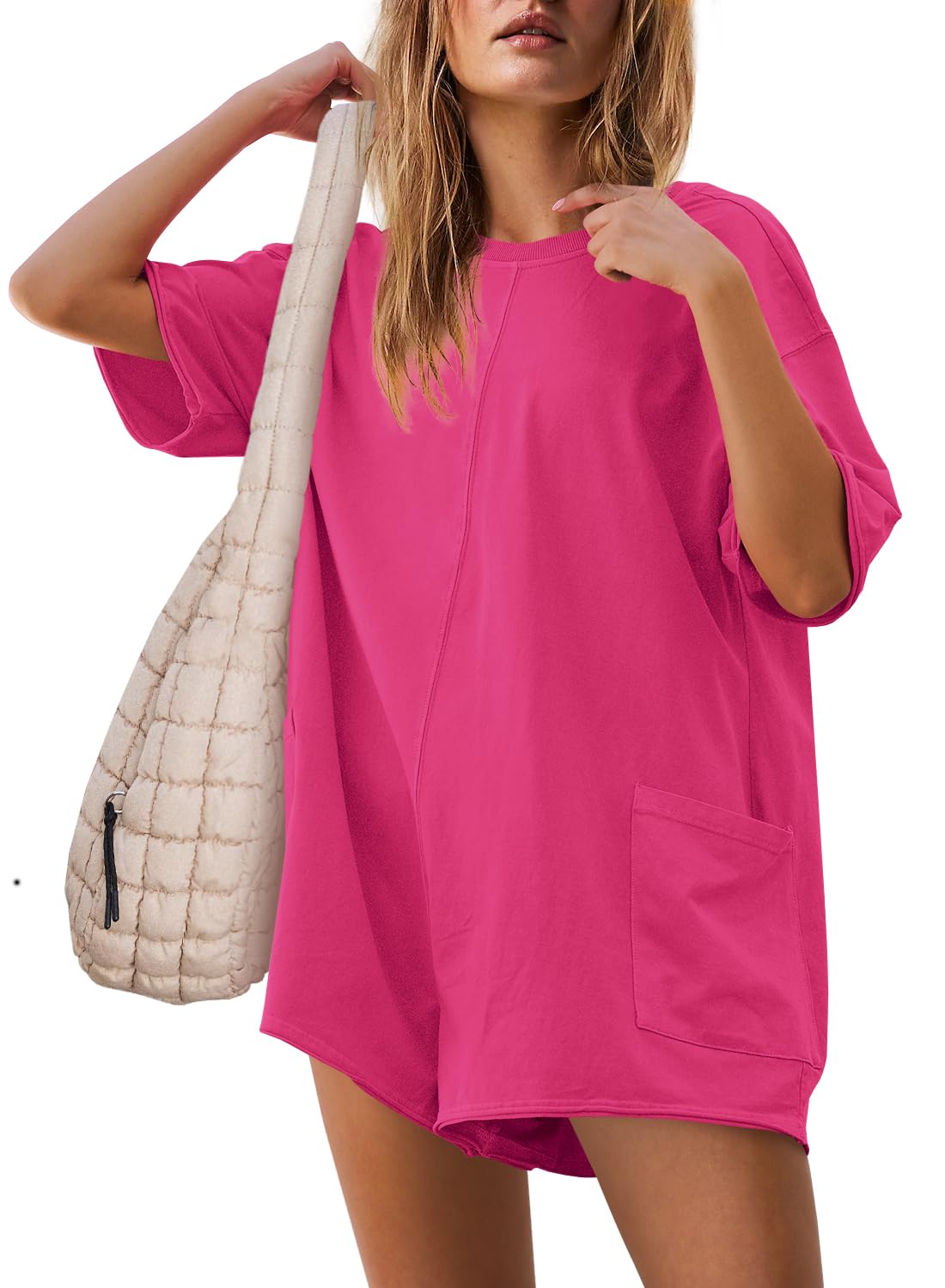 Women's Summer Oversized Reversible Tee Romper