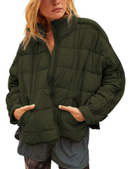 Women's Oversized Splice Quilted Lightweight Puffer Jacket