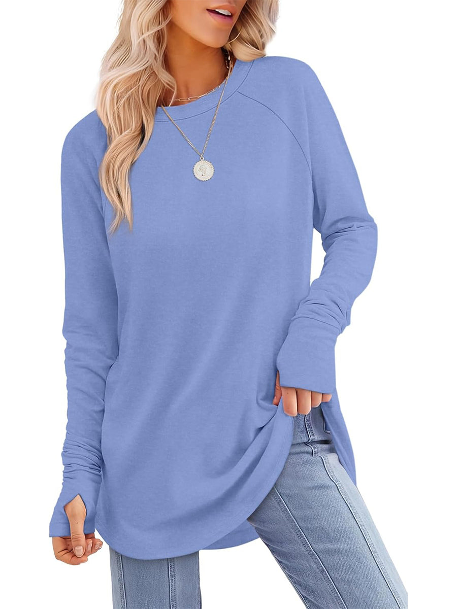 Women's Casual Loose T-Shirts with Thumb Holes