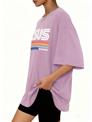 Retro Jesus King Oversized Cotton T-Shirt