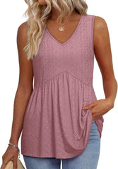Women's V Neck Printed Tank Top