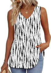 Women's V Neck Printed Tank Top