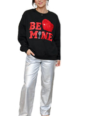 Valentine¡¯s Day Be Mine Sequined Sweatshirt