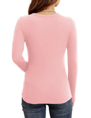 Round Neck Stretch Slim Ribbed Basic Shirts