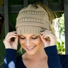 🔥Last day Sale OFF🔥Soft Knit Ponytail Beanie
