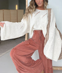 Women's Oversized Knitted Twist Detailing Sweater
