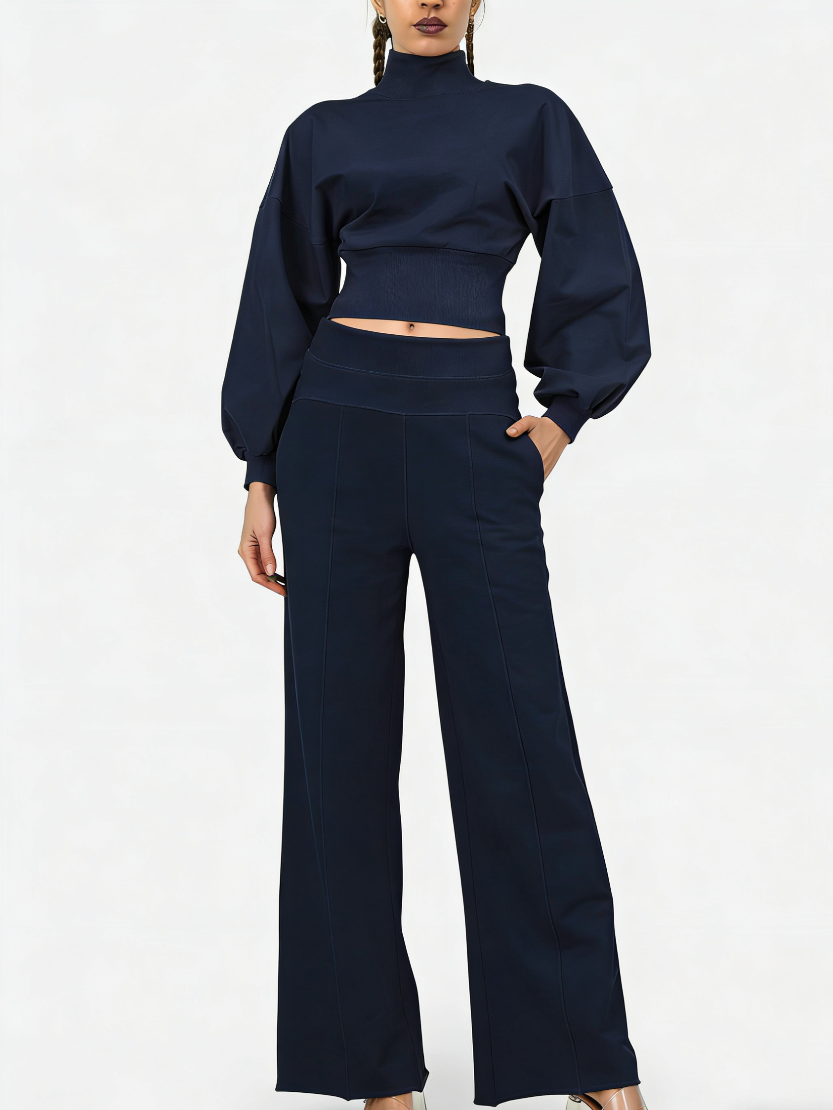 Women's Turtleneck Casual Two-Piece Set