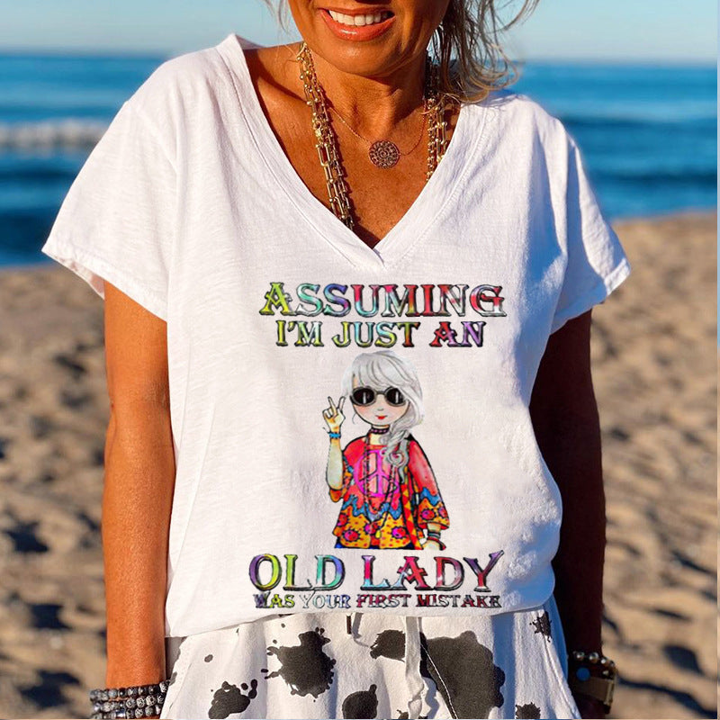 Summer New Girls English Print T-shirt