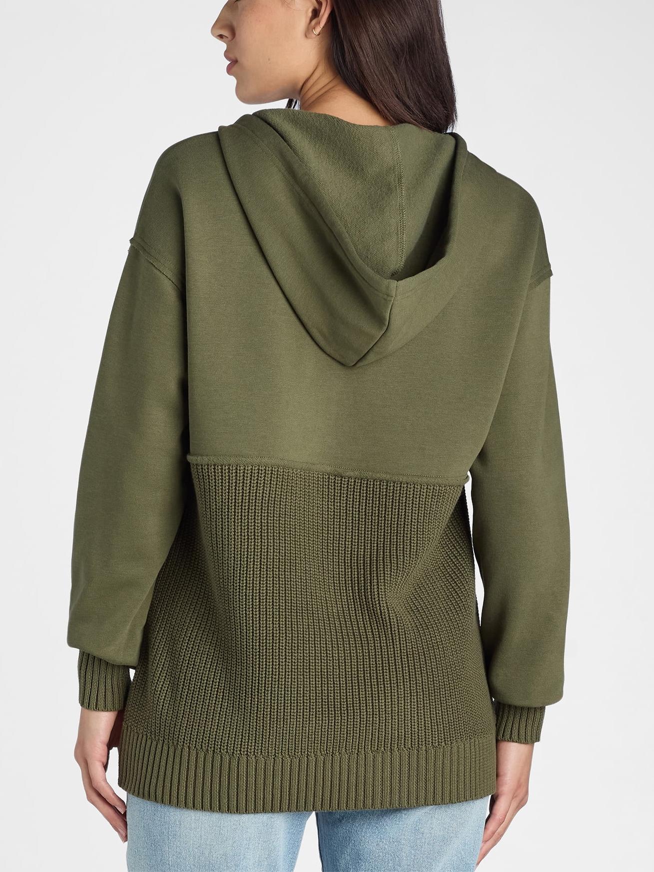 Women's Casual Mix Media Hoodie
