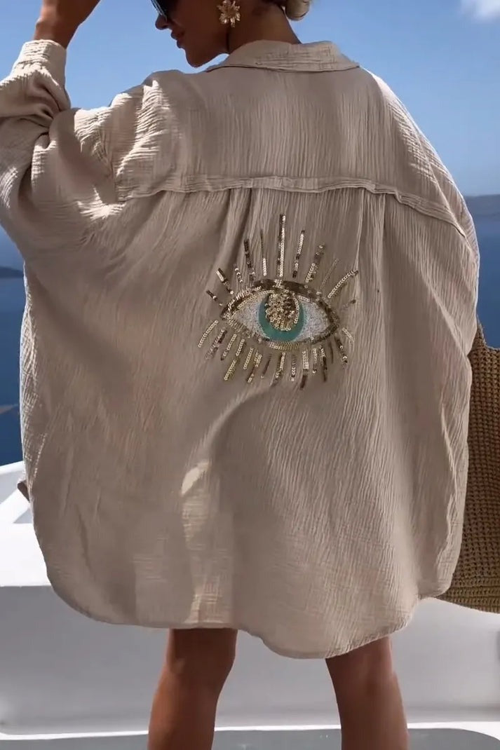 Women's Casual Sequin Beaded Shirts