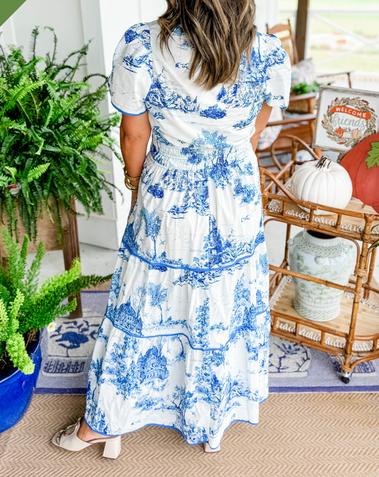 Women's Charming Toile Maxi Dress