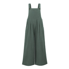 Pocketed Cotton And Linen Breathable Wide Leg Pants