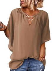 Women's Lightweight V Neck Flowy Blouse