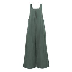 Pocketed Cotton And Linen Breathable Wide Leg Pants
