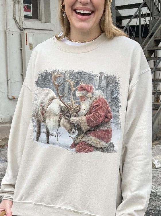 Women's Vintage Christmas Santa Shirt