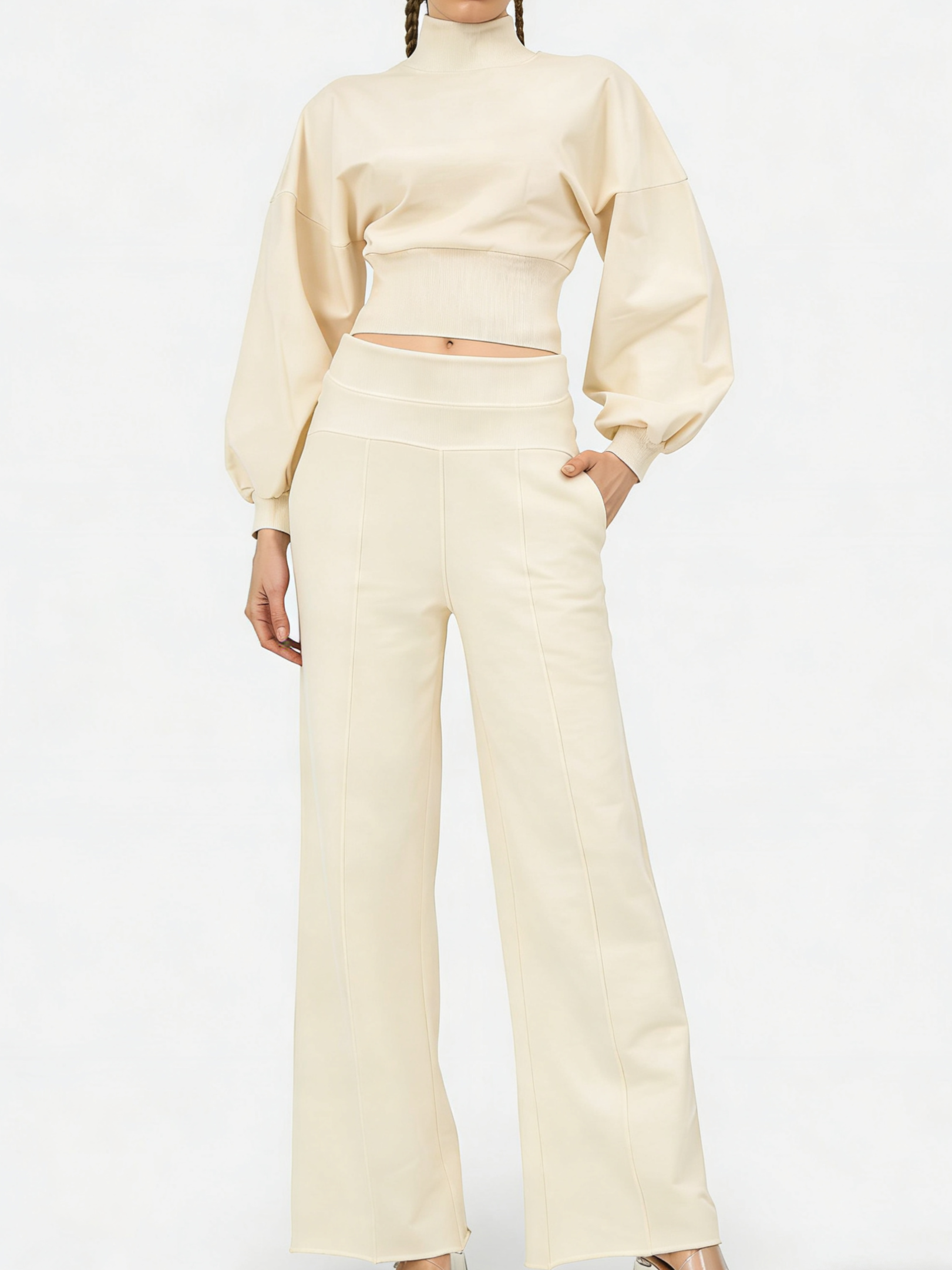 Women's Turtleneck Casual Two-Piece Set