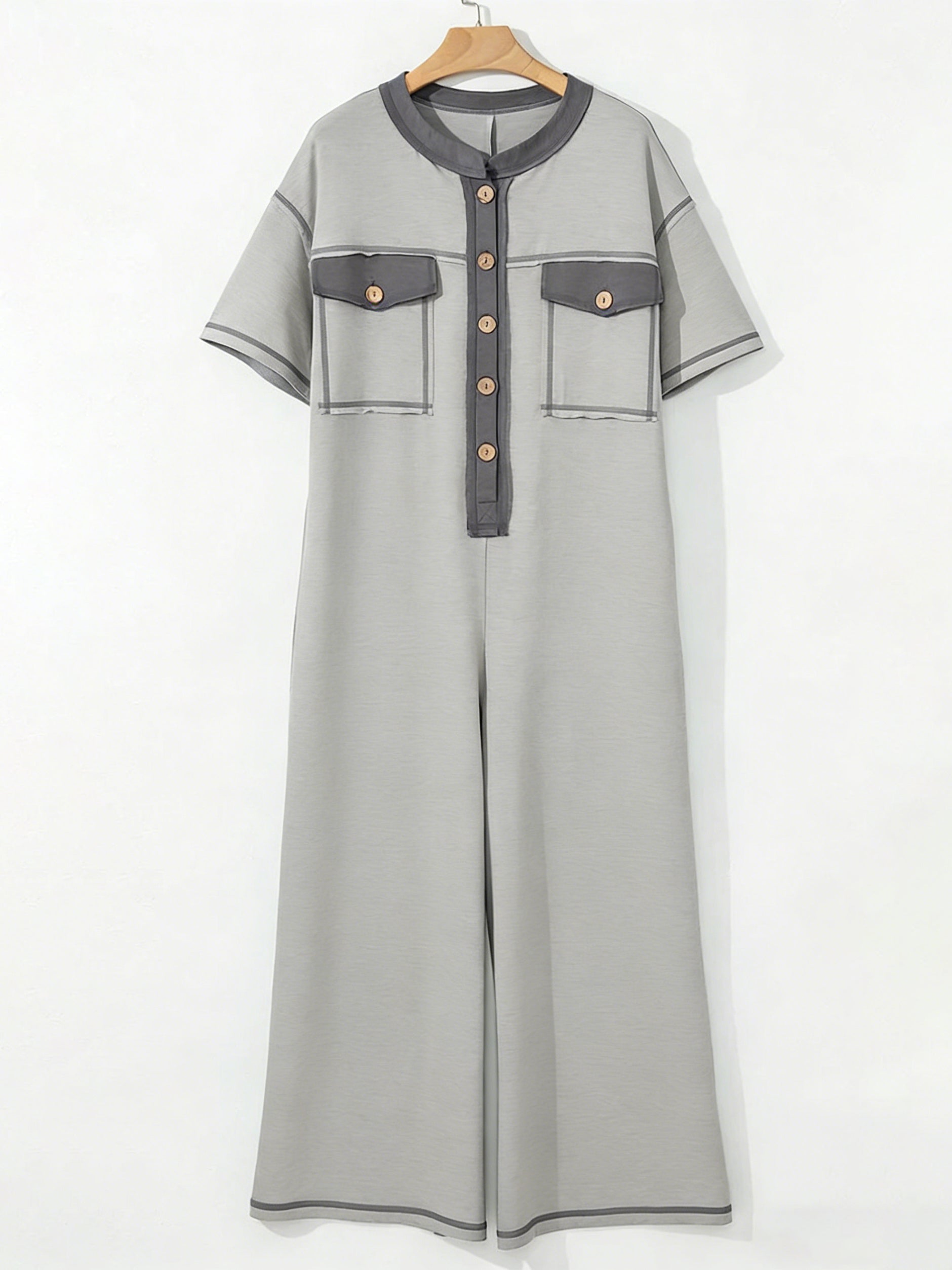 Women's Contrast Color Cozy Jumpsuit