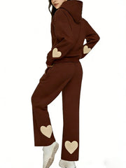 Women's Heart Patch Hoodie Set