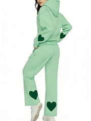 Women's Heart Patch Hoodie Set