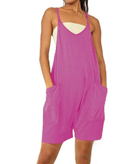 Summer Short Jumpsuit with Pockets