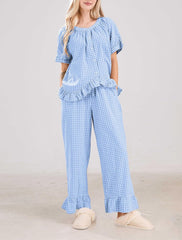Women's  2 Piece Gingham Pajama Set