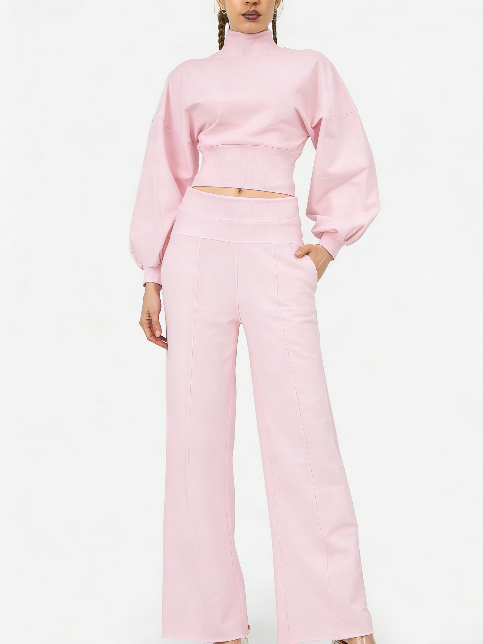 Women's Turtleneck Casual Two-Piece Set