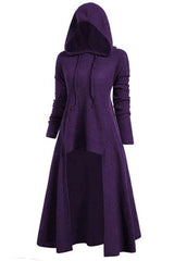 Hooded High Low Drop Shoulder Longline Sweater