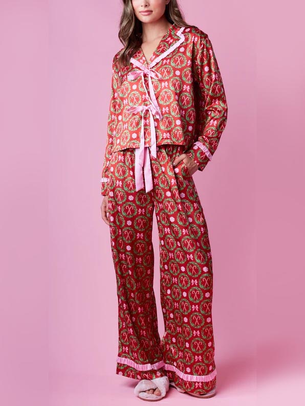 Women's Christmas Satin Pajama Set