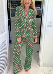 Women's Bow-knot Wide-leg Pajama Set