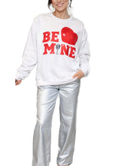 Valentine¡¯s Day Be Mine Sequined Sweatshirt