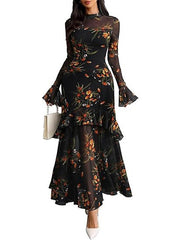 Valentine's Sheer Leopard Maxi Dress