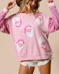 Women's Sequine Santa Christmas Sweatshirt