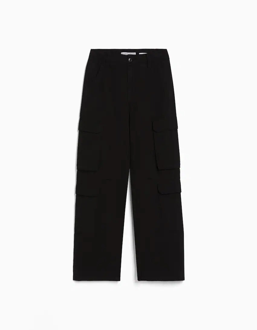 Adjustable Multi-pocket Twill Cargo Trousers