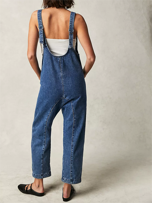 Women's Denim Jumpsuit With Pockets