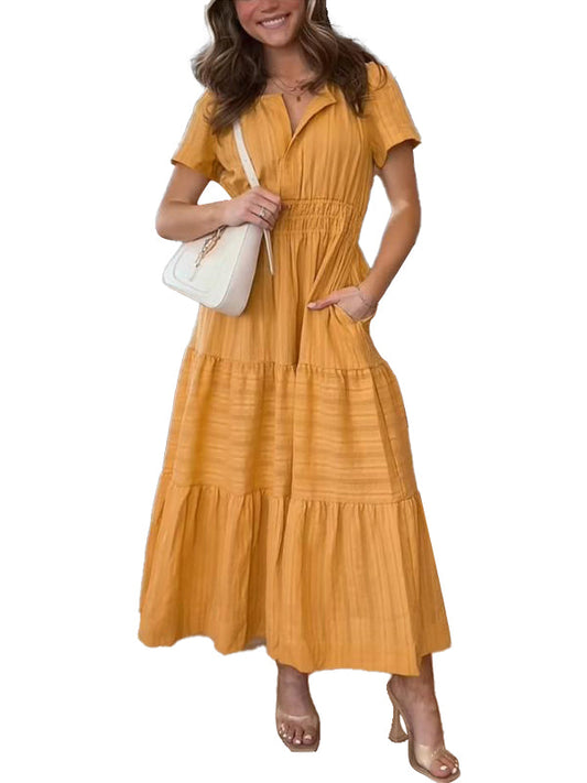 Women's Boho A-line Flowy Maxi Dress