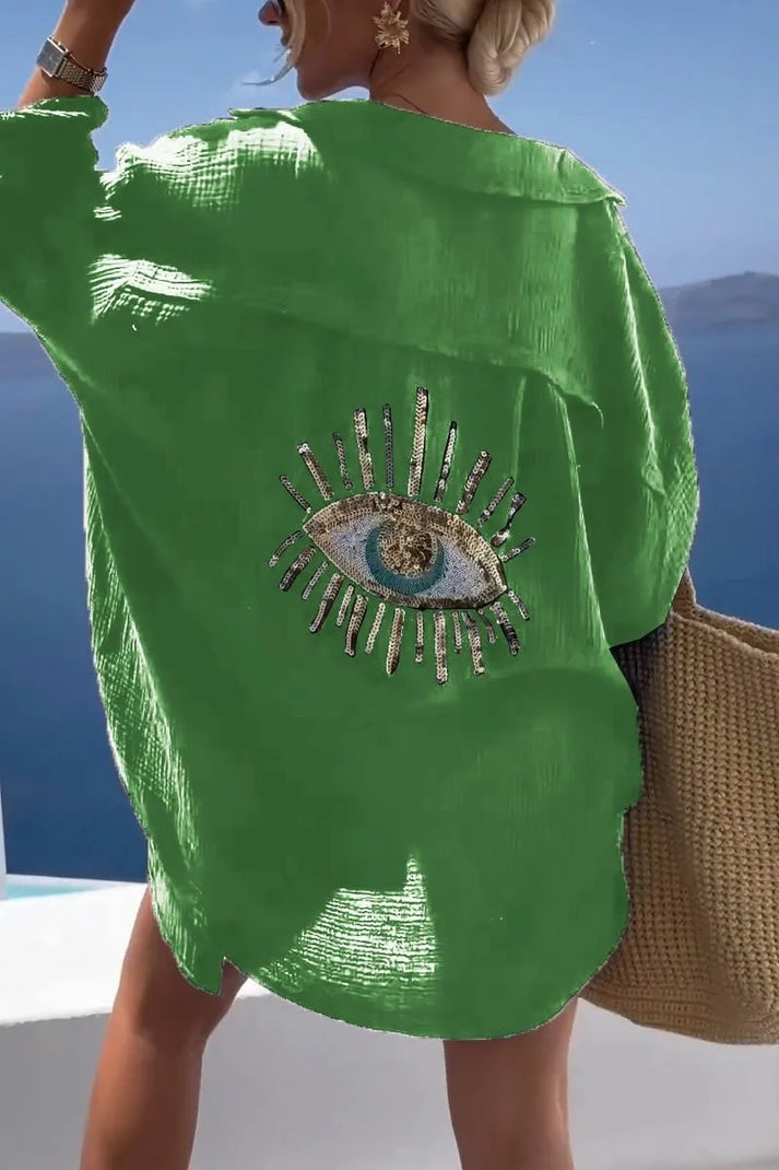Women's Casual Sequin Beaded Shirts