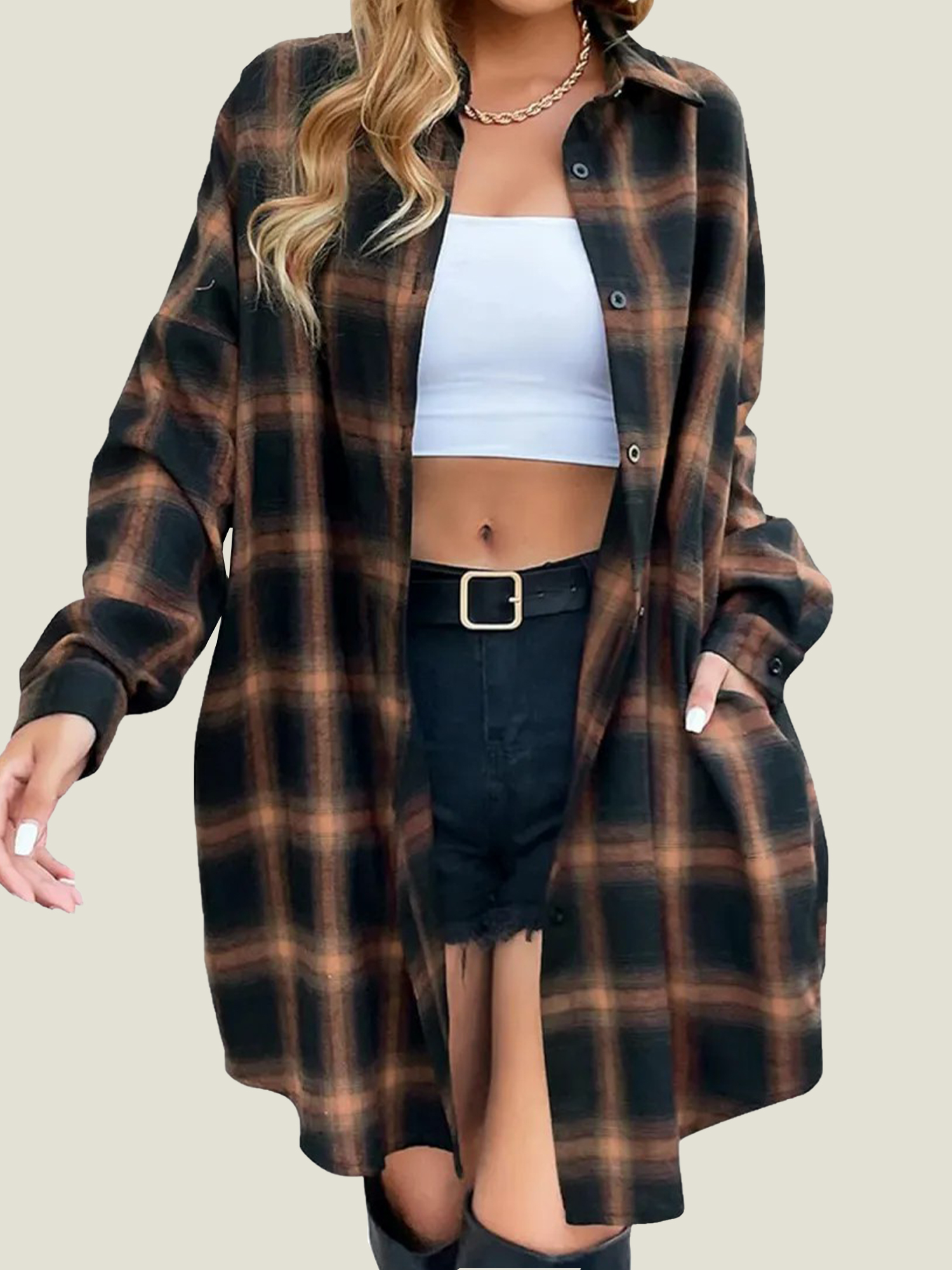 Women's Button Down Plaid Flannel Shirts