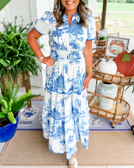 Women's Charming Toile Maxi Dress
