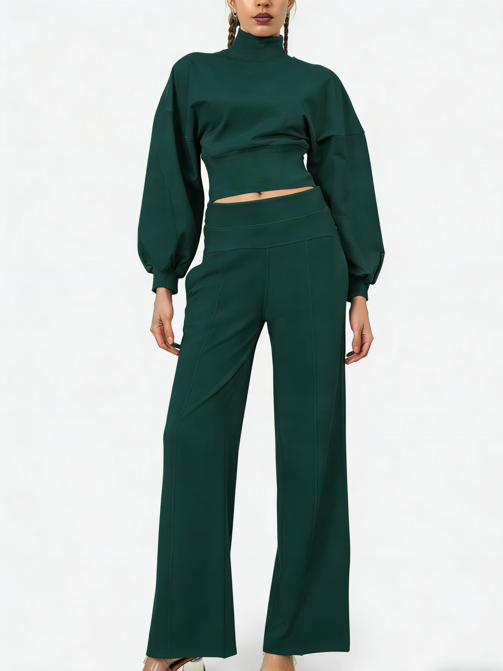 Women's Turtleneck Casual Two-Piece Set