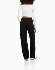 Adjustable Multi-pocket Twill Cargo Trousers