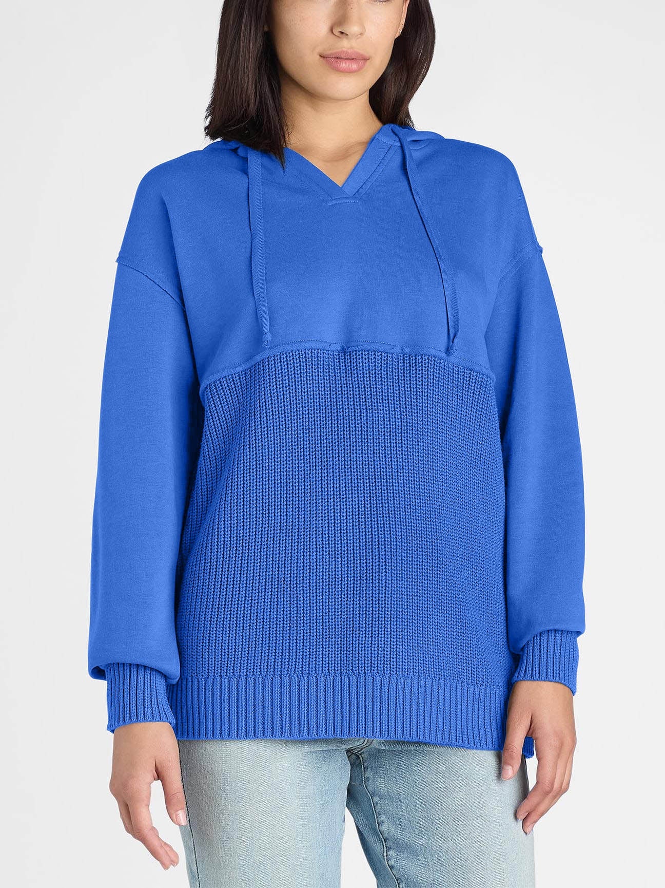 Women's Casual Mix Media Hoodie