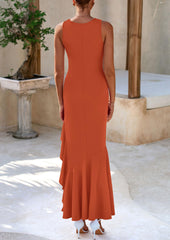Women's Summer Ruffle Mermaid Cocktail Maxi Dress