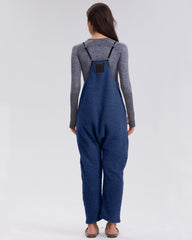 Women's Adjustable Strap Fleece Jumpsuit