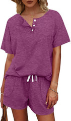 Basic Casual Short Sleeves Outfit 2 Pieces Set