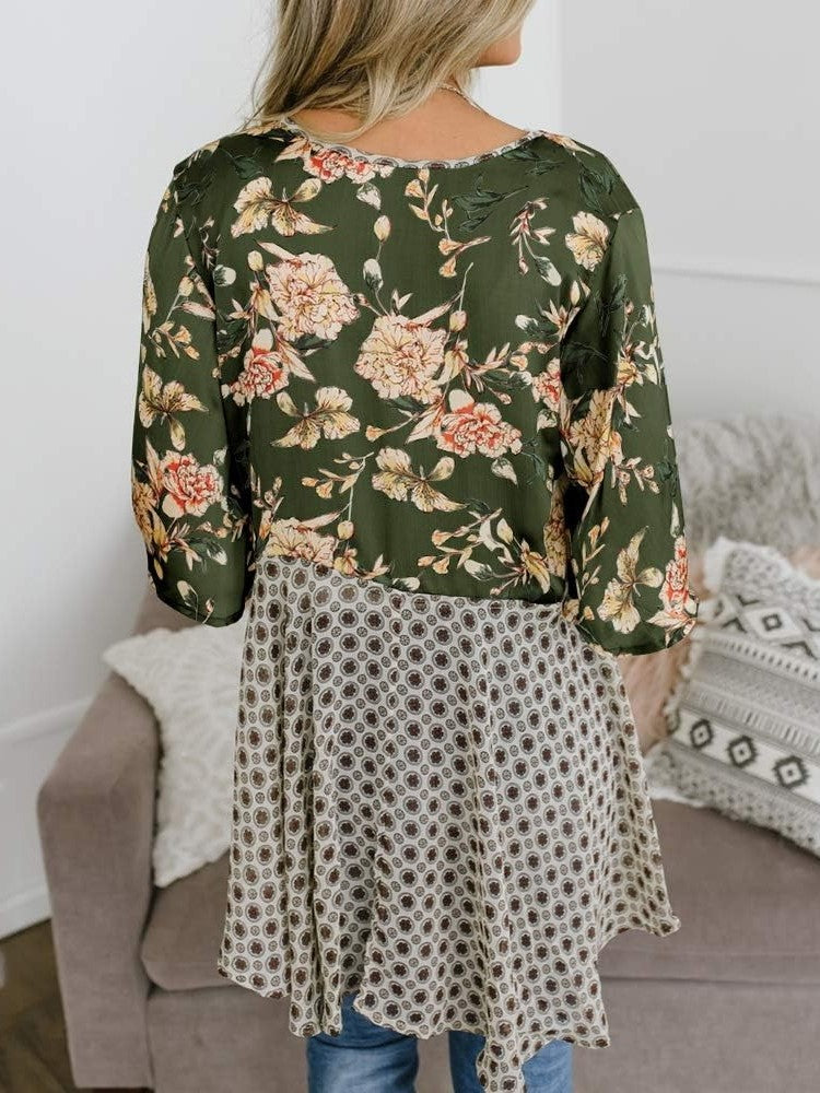 Summer Floral Kimono Ruffle Sleeve Tie Cardigans